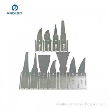 11 Pieces Fix Phone Motherboard Scraper Cutting Cleaning Toolkit